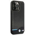 Etui BMW BMHCP14L22NBCK iPhone 14 Pro 6,1" czarny/black Leather Carbon