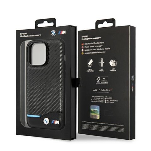Etui BMW BMHCP14L22NBCK iPhone 14 Pro 6,1" czarny/black Leather Carbon