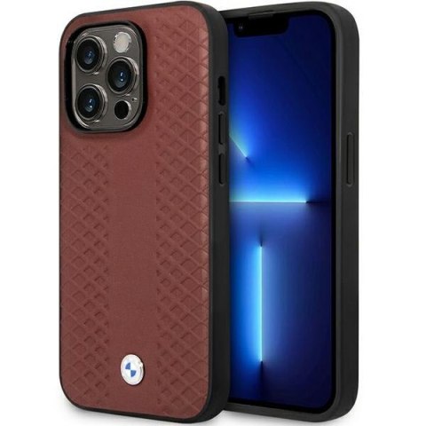 Etui BMW BMHCP14L22RFGR iPhone 14 Pro 6,1" burgundowy/burgundy Leather Diamond Pattern