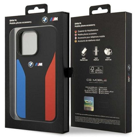 Etui BMW BMHCP14L22SCSK iPhone 14 Pro 6,1" czarny/black Silicone Blue&Red Stripes M Collection