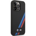Etui BMW BMHCP14L22SOTK iPhone 14 Pro 6,1" czarny/black Silicone Slanted Sttripes