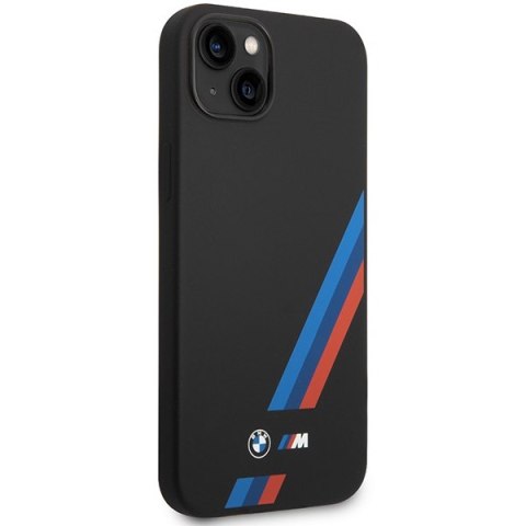 Etui BMW BMHCP14M22SOTK iPhone 14 Plus 6,7" czarny/black Silicone Slanted Sttripes