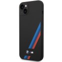 Etui BMW BMHCP14S22SOTK iPhone 14 6,1" czarny/black Silicone Slanted Sttripes