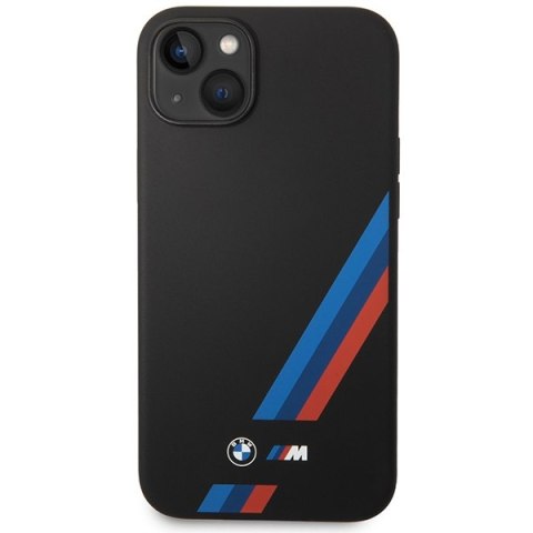 Etui BMW BMHCP14S22SOTK iPhone 14 6,1" czarny/black Silicone Slanted Sttripes
