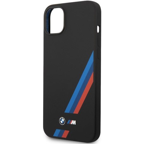 Etui BMW BMHCP14S22SOTK iPhone 14 6,1" czarny/black Silicone Slanted Sttripes