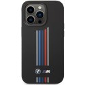Etui BMW BMHCP14X22SWTK iPhone 14 Pro Max 6,7" czarny/black Silicone Vertical Tricolor Lines
