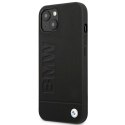 Etui BMW BMHCP14SSLLBK iPhone 14 6,1" czarny/black Leather Stamp