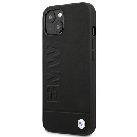 Etui BMW BMHCP14SSLLBK iPhone 14 6,1" czarny/black Leather Stamp