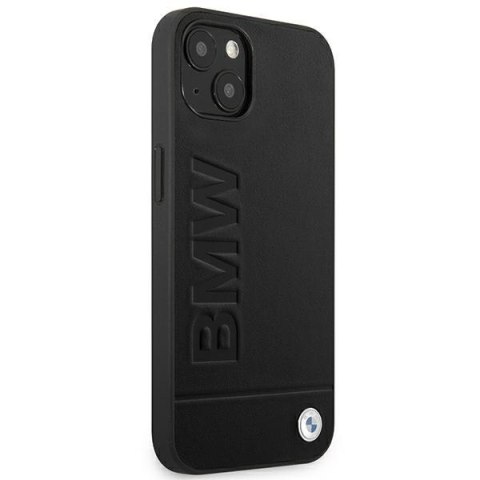 Etui BMW BMHCP14SSLLBK iPhone 14 6,1" czarny/black Leather Stamp