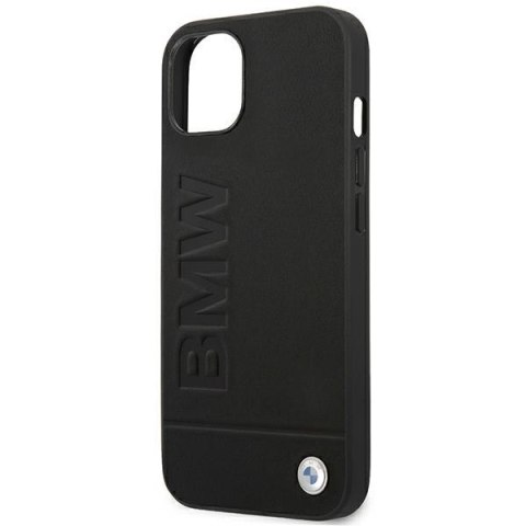 Etui BMW BMHCP14SSLLBK iPhone 14 6,1" czarny/black Leather Stamp