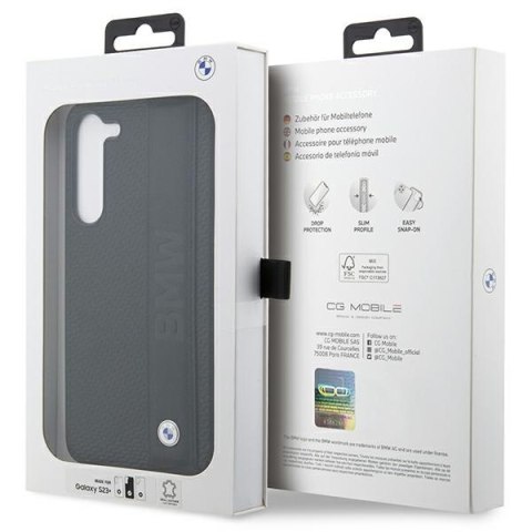 Etui BMW BMHCS23M22RDPK S23+ S916 czarny/black hardcase Leather Textured & Stripe