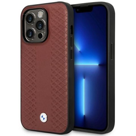 Etui BMW BMHMP14L22RFGR iPhone 14 Pro 6,1" burgundowy/burgundy Leather Diamond Pattern MagSafe