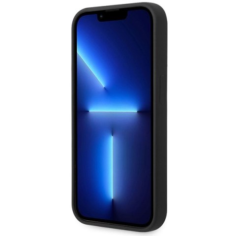 Etui BMW BMHMP14L22SOTK iPhone 14 Pro 6,1" czarny/black Silicone Slanted Sttripes MagSafe