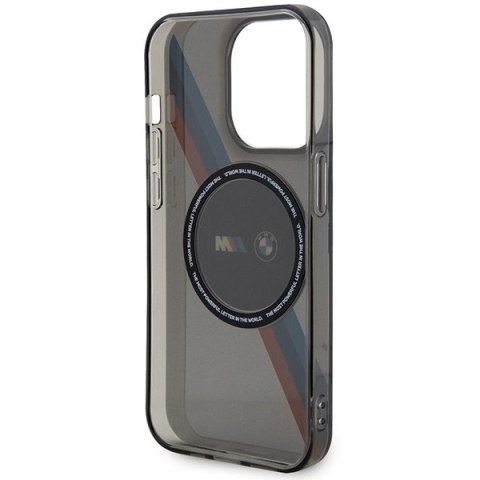 Etui BMW BMHMP14LHDTK iPhone 14 Pro 6.1" szary/grey Tricolor Stripes MagSafe