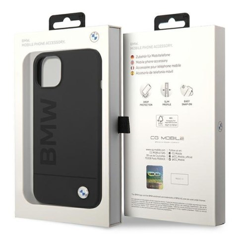 Etui BMW BMHMP14SSLBLBK iPhone 14 6,1" czarny/black hardcase Silicone Signature Logo Magsafe