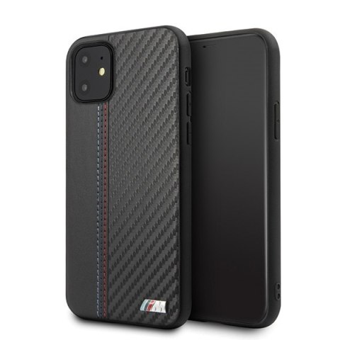 Etui hardcase BMW BMHCN61MCARBK iPhone 11 6,1" / Xr czarny/black PU Carbon