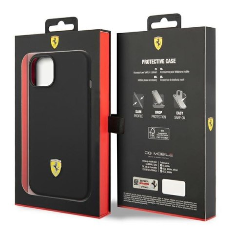 Ferrari FEHCP14MSIBBK iPhone 14 Plus / 15 Plus 6,7" czarny/black hardcase Silicone Metal Logo