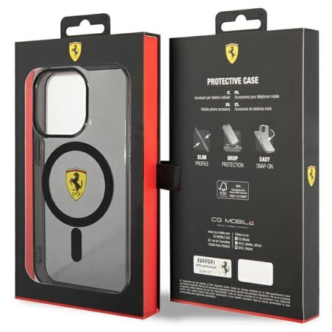 Ferrari FEHMP14LURKK iPhone 14 Pro 6,1" czarny/black hardcase Translucent Magsafe
