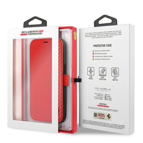 Ferrari FESAXFLBKP13XRE iPhone 13 ProMax czerwony/red book On Track Carbon Stripe