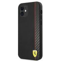 Ferrari FESAXHCP12SBK iPhone 12 mini5,4" czarny/black hardcase On Track Carbon Stripe