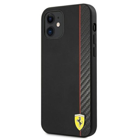 Ferrari FESAXHCP12SBK iPhone 12 mini5,4" czarny/black hardcase On Track Carbon Stripe