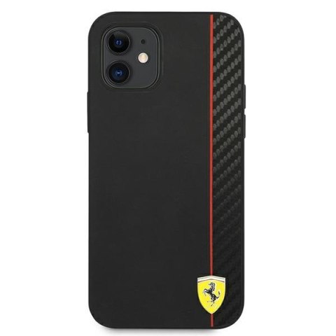 Ferrari FESAXHCP12SBK iPhone 12 mini5,4" czarny/black hardcase On Track Carbon Stripe