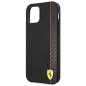 Ferrari FESAXHCP12SBK iPhone 12 mini5,4" czarny/black hardcase On Track Carbon Stripe