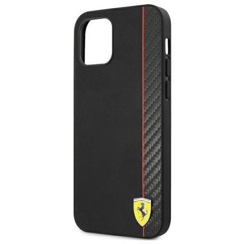 Ferrari FESAXHCP12SBK iPhone 12 mini5,4" czarny/black hardcase On Track Carbon Stripe