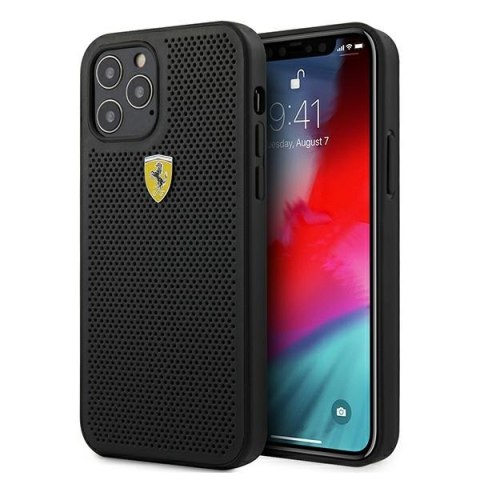 Ferrari FESPEHCP12LBK iPhone12 Pro Max 6,7" czarny/black hardcase On Track Perforated