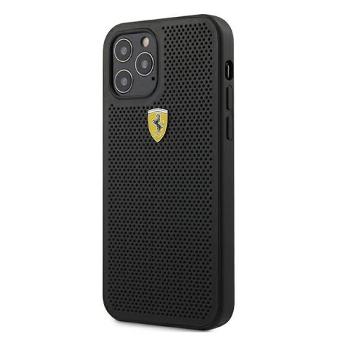 Ferrari FESPEHCP12MBK iPhone12/12 Pro 6,1" czarny/black hardcase On Track Perforated