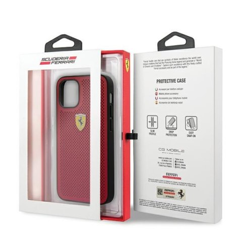 Ferrari FESPEHCP12SRE iPhone12 mini 5,4" czerwony/red hardcase On Track Perforated