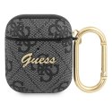 Guess GUA24GSMK AirPods 1/2 cover szary/grey 4G Script Metal Collection