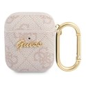 Guess GUA24GSMP AirPods 1/2 cover różowy/pink 4G Script Metal Collection