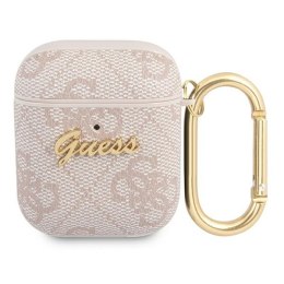 Guess GUA24GSMP AirPods 1/2 cover różowy/pink 4G Script Metal Collection