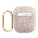 Guess GUA24GSMP AirPods 1/2 cover różowy/pink 4G Script Metal Collection