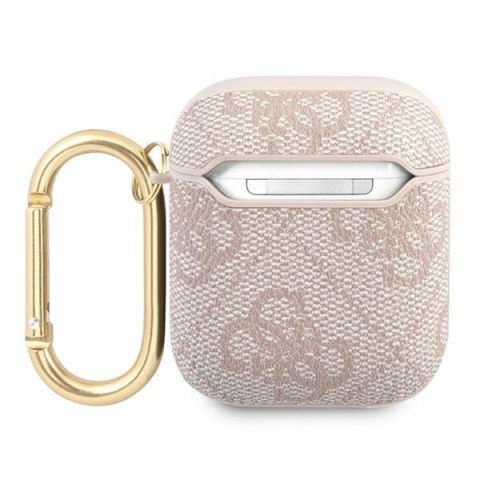 Guess GUA24GSMP AirPods 1/2 cover różowy/pink 4G Script Metal Collection