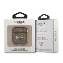 Guess GUA24GSMW AirPods 1/2 cover brązowy/brown 4G Script Metal Collection