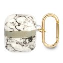 Guess GUA2HCHMAG AirPods 1/2 cover szary/grey Marble Strap Collection