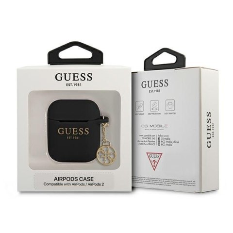 Guess GUA2LSC4EK AirPods 1/2 coverczarny/black Silicone Charm 4G Collection