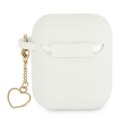Guess GUA2LSCHSH AirPods 1/2 cover biały/white Silicone Charm Heart Collection
