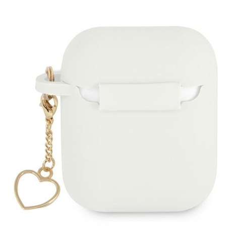 Guess GUA2LSCHSH AirPods 1/2 cover biały/white Silicone Charm Heart Collection