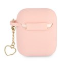 Guess GUA2LSCHSP AirPods 1/2 cover różowy/pink Silicone Charm Heart Collection