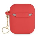 Guess GUA2LSCHSR AirPods 1/2 cover czerwony/red Silicone Charm Heart Collection