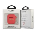 Guess GUA2LSCHSR AirPods 1/2 cover czerwony/red Silicone Charm Heart Collection