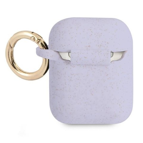Guess GUA2SGGEU AirPods 1/2 cover purpurowy/purple Silicone Glitter