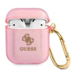 Guess GUA2UCG4GP AirPods 1/2 cover różowy/pink Glitter Collection