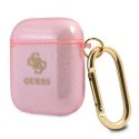 Guess GUA2UCG4GP AirPods 1/2 cover różowy/pink Glitter Collection