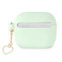 Guess GUA3LSCHSN AirPods 3 cover zielony/green Silicone Charm Heart Collection