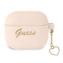 Guess GUA3LSCHSP AirPods 3 cover różowy/pink Silicone Charm Heart Collection