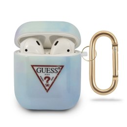 Guess GUACA2TPUMCGC02 AirPods 1/2 cover niebieski/blue Tie & Dye Collection